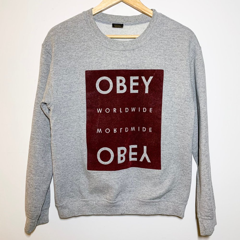 OBEY Velvet Design Grey Sweatshirt